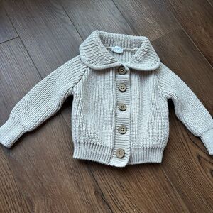 Jamie Kay Cream Button-Up Baby Cardigan Sweater
